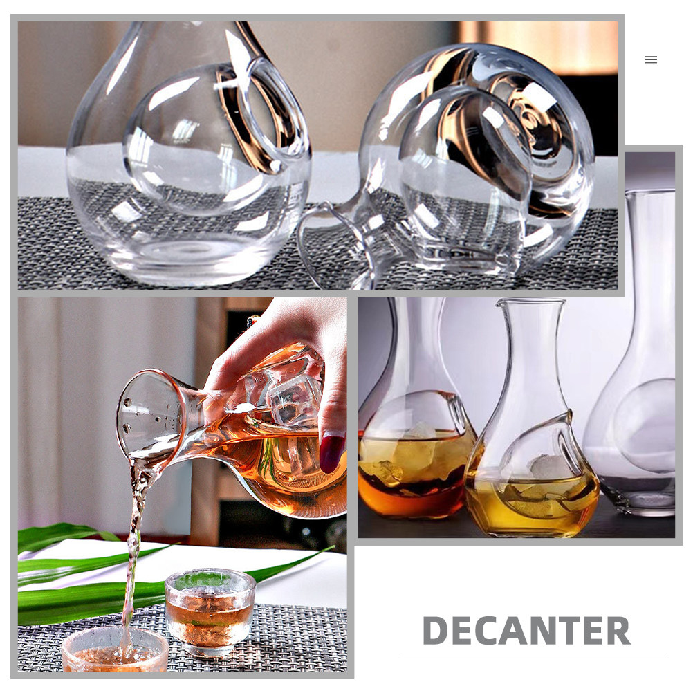 Glass Decanter Whiskey - Stable Glass Liquor Decanter with Integrated