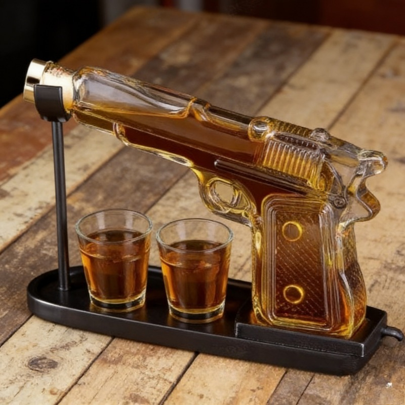 Pistol Shape Whiskey Decanter  – Glass Decanter Whiskey Bewertung und Preis